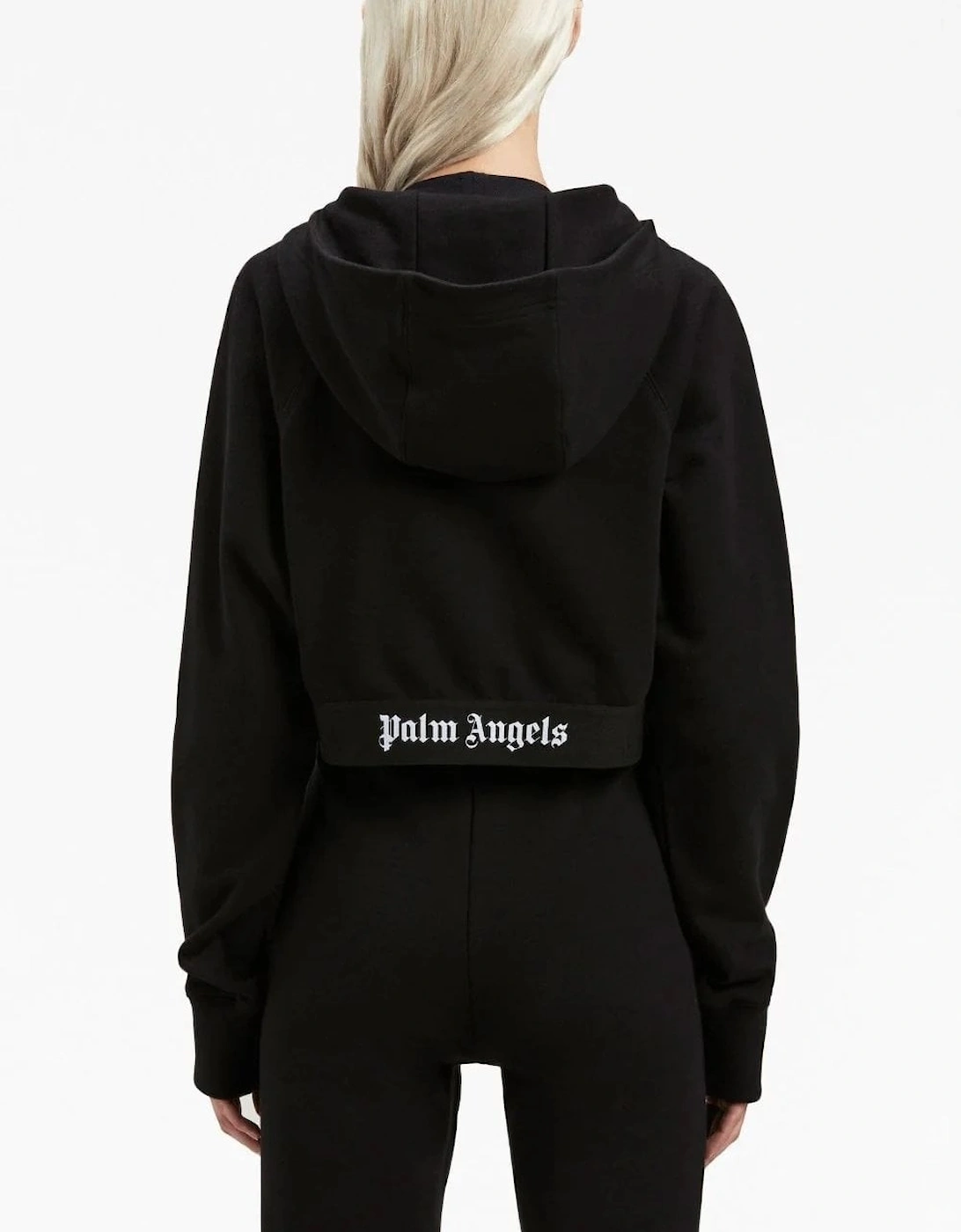 Women's Logo Tape Zip Hoodie Black