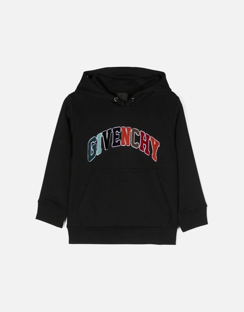 Kids Multi Colour Logo Hoodie Black