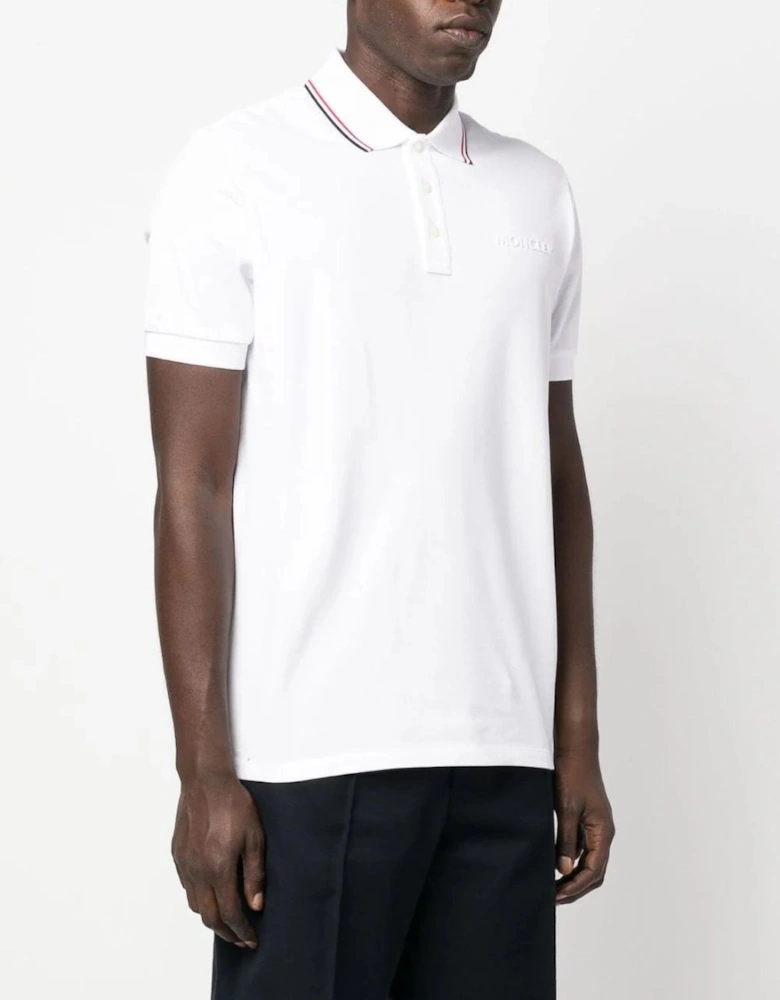 Trim Collar Polo Shirt White