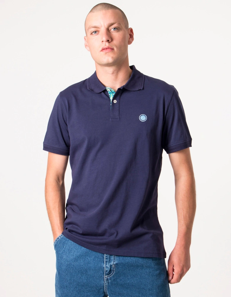 Slim Fit Itchycoo Paisley Contrast Placket Polo Shirt