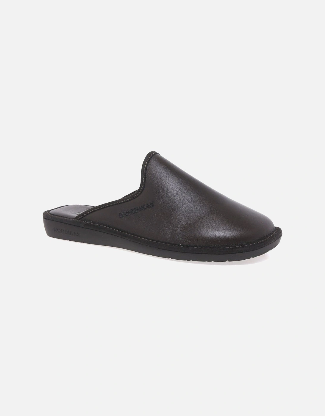 Norwood III Mens Leather Slippers, 5 of 4