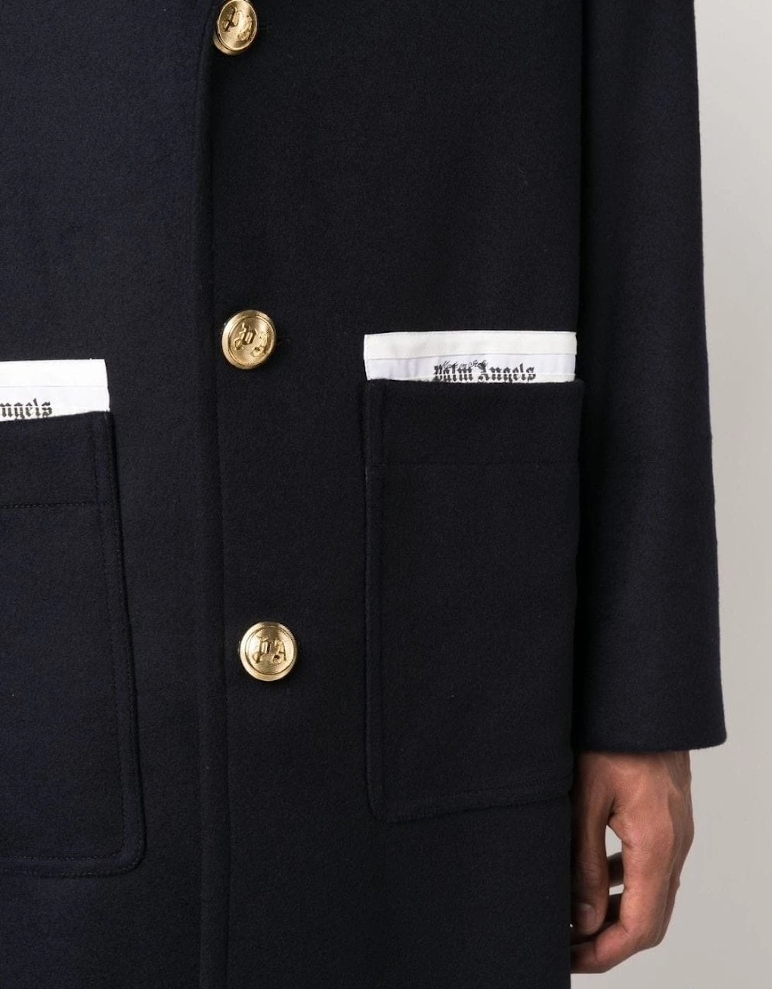 Sartorial Tape Button-up Coat Navy