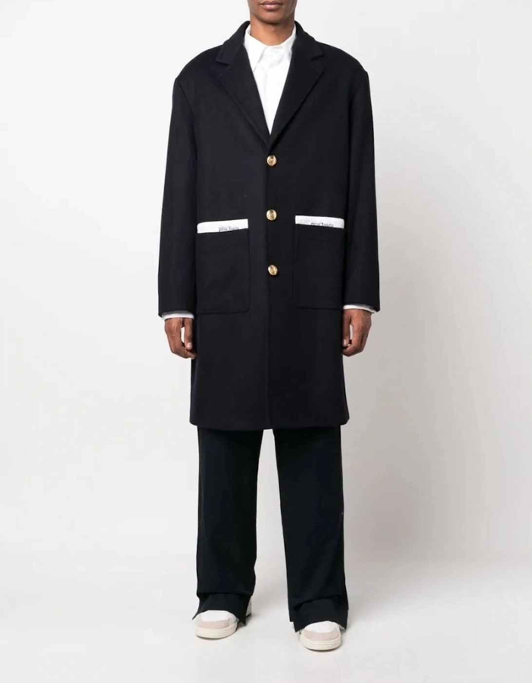 Sartorial Tape Button-up Coat Navy