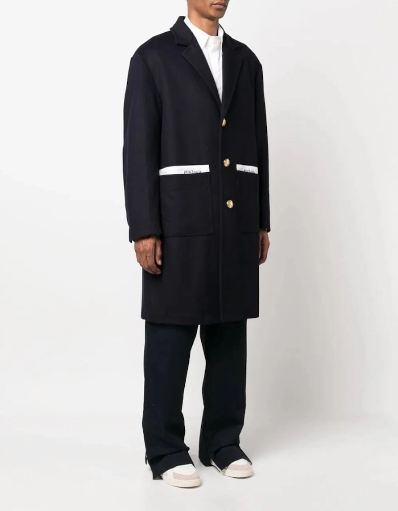 Sartorial Tape Button-up Coat Navy