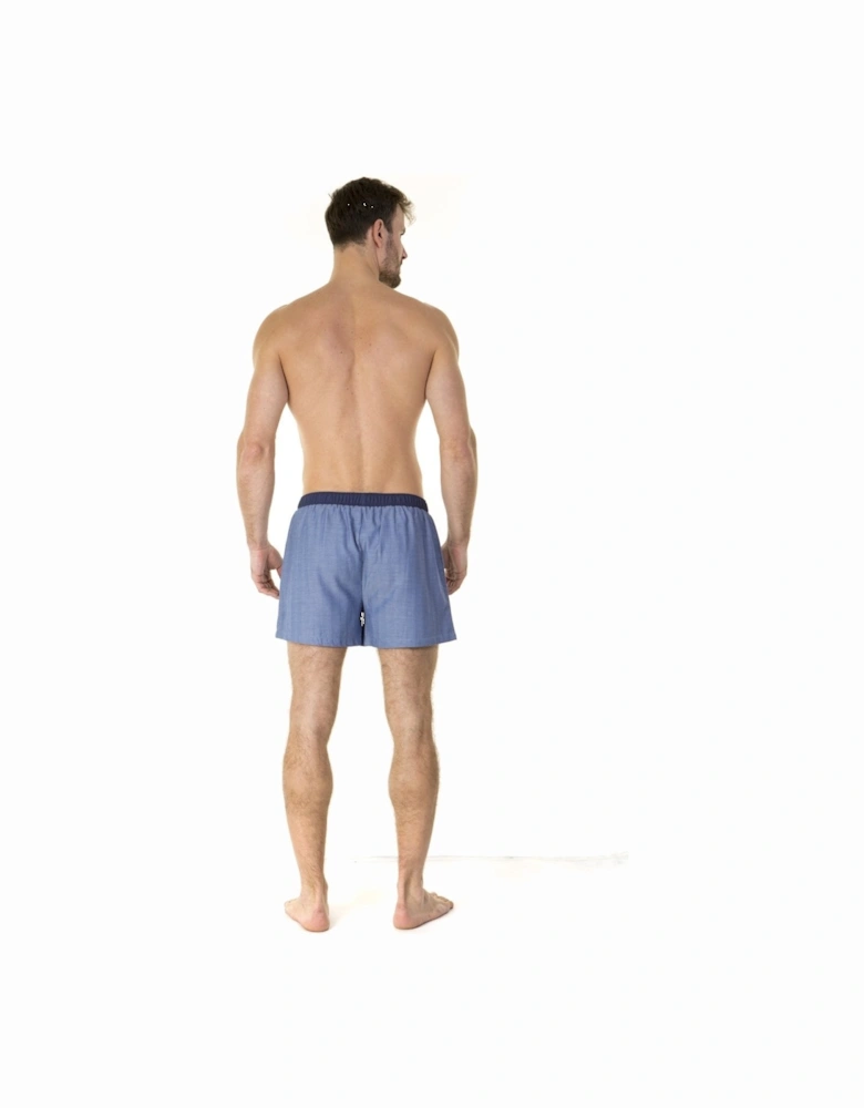 Mens Assorted Blue Combed Cotton Boxer Shorts