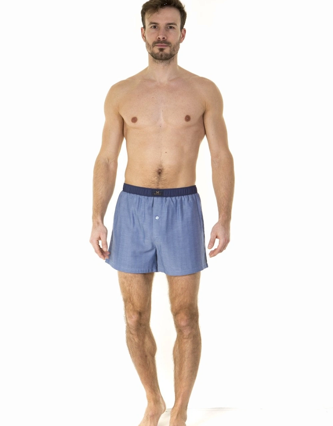 Mens Assorted Blue Combed Cotton Boxer Shorts, 6 of 5