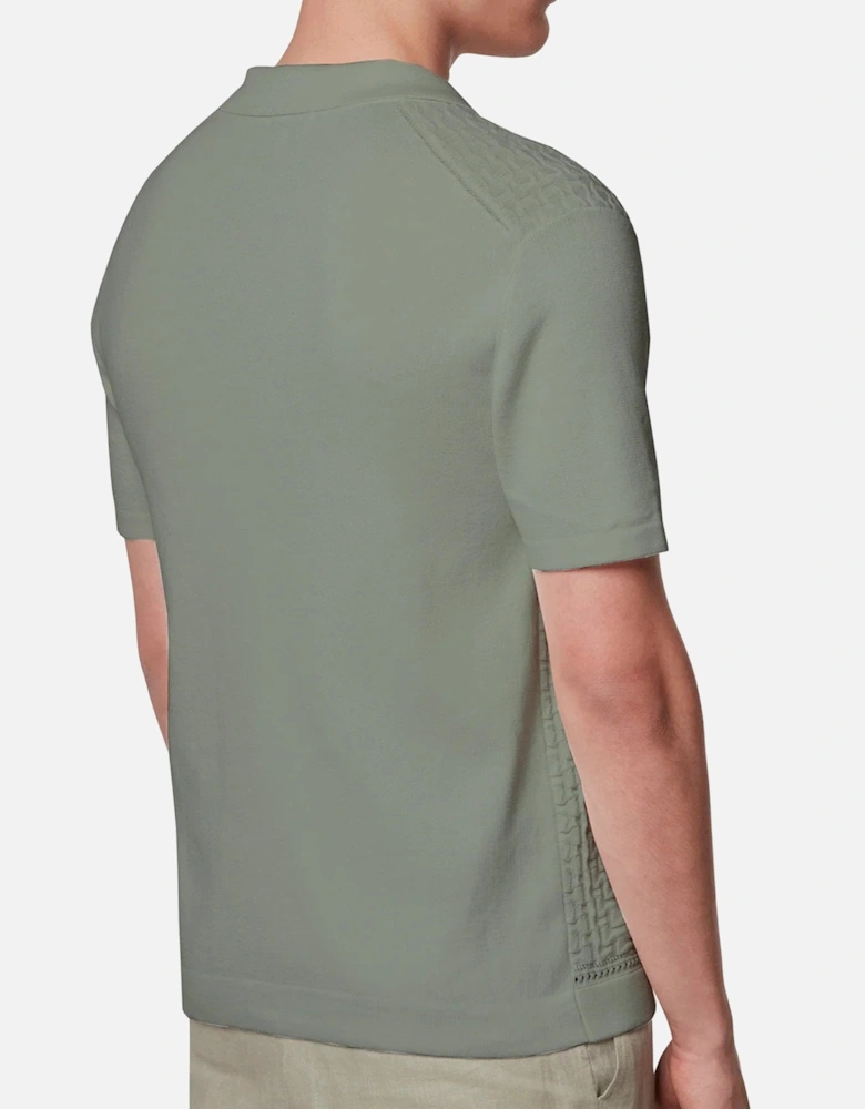 Link Knitted Green Textured Shirt