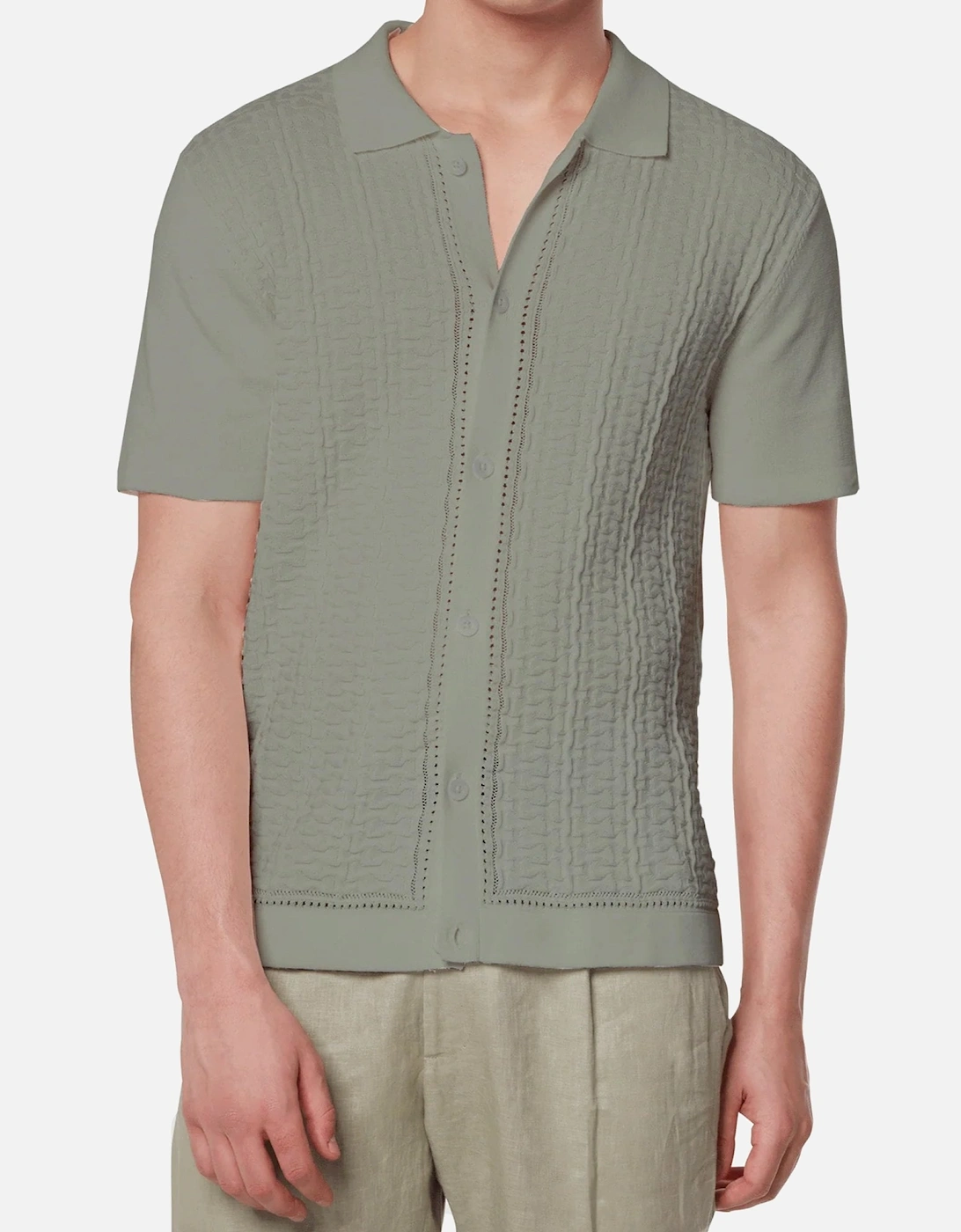 Link Knitted Green Textured Shirt, 6 of 5