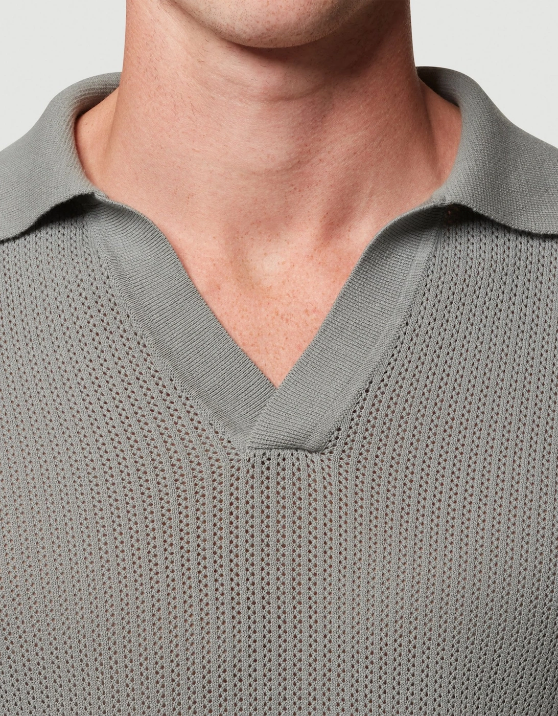 Libera Knitted Open Neck Knitted Polo