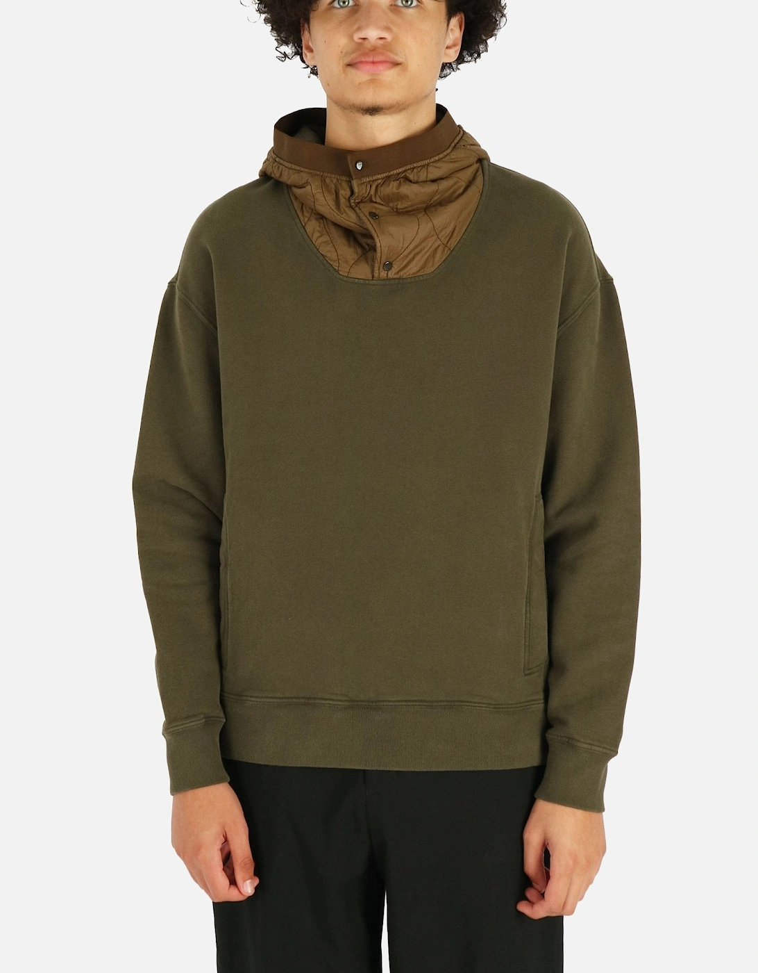 Quilted Hooded Pullover Green Sweatshirt, 5 of 4