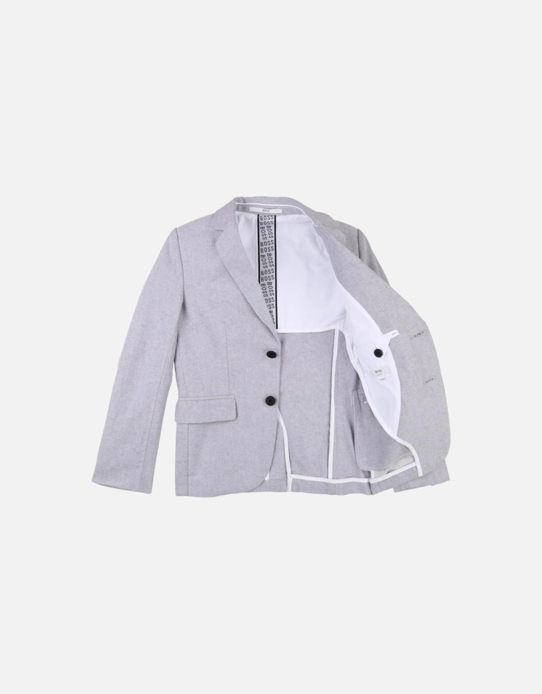 Boys Grey Cotton Suit Jacket