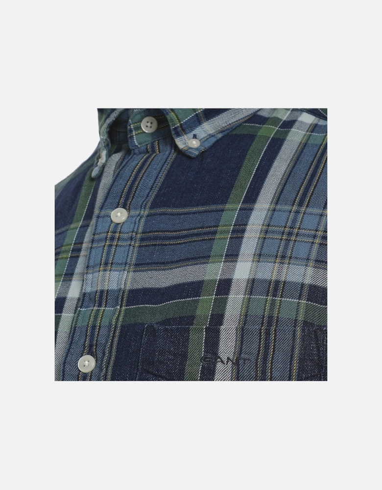 Indigo Twill Check Shirt