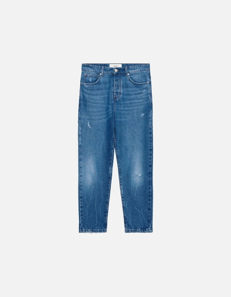Used Indigo Denim Jeans Blue