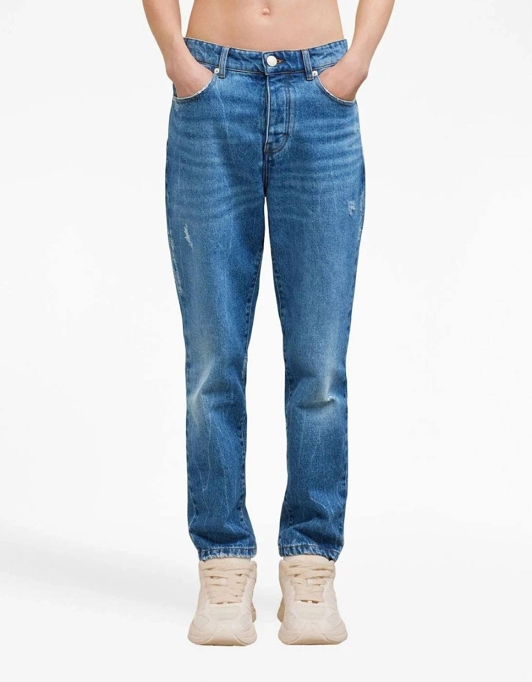 Used Indigo Denim Jeans Blue