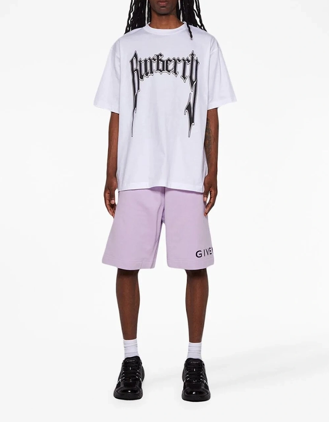 Boxy Fit Branded Shorts Lilac