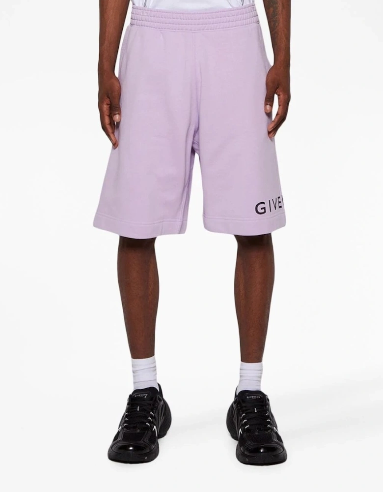 Boxy Fit Branded Shorts Lilac