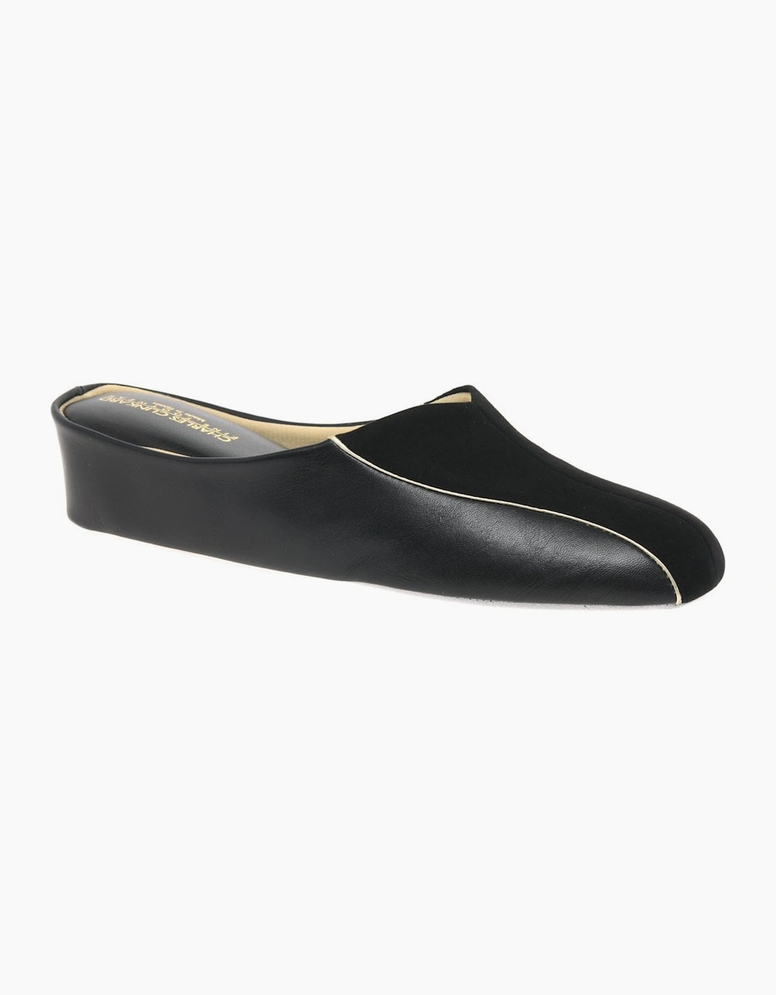 Relax Slippers Women's Martha Leather and Suede Slipper - Black - Size: 5