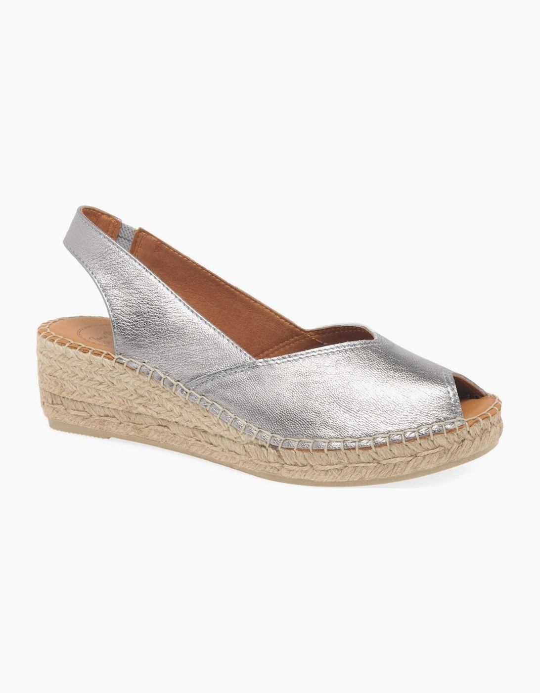 Toni Pons Women's Bernia Womens Wedge Heel Espadrilles Sandals - Silver - Size: 6