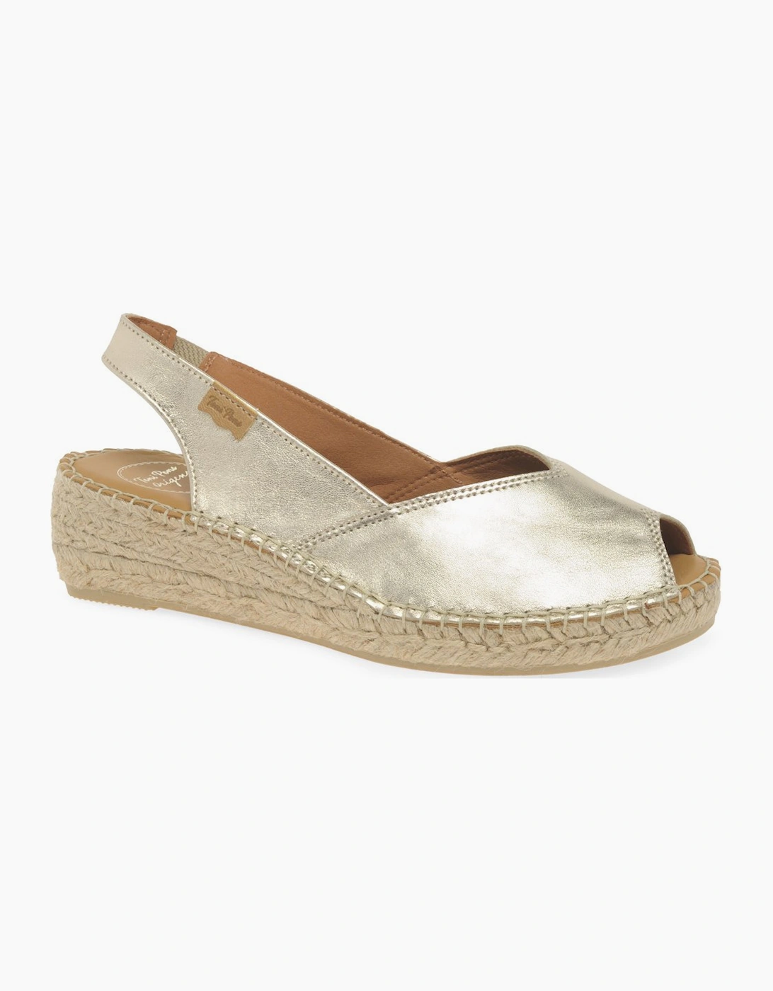 Toni Pons Women's Bernia Womens Wedge Heel Espadrilles Sandals - Gold - Size: 3