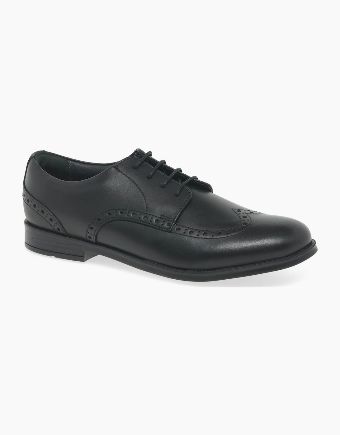 Start-Rite Girls Black 'S Brogue Senior School Shoes - Size: 5.5 (Older)/G (Wide) Kids