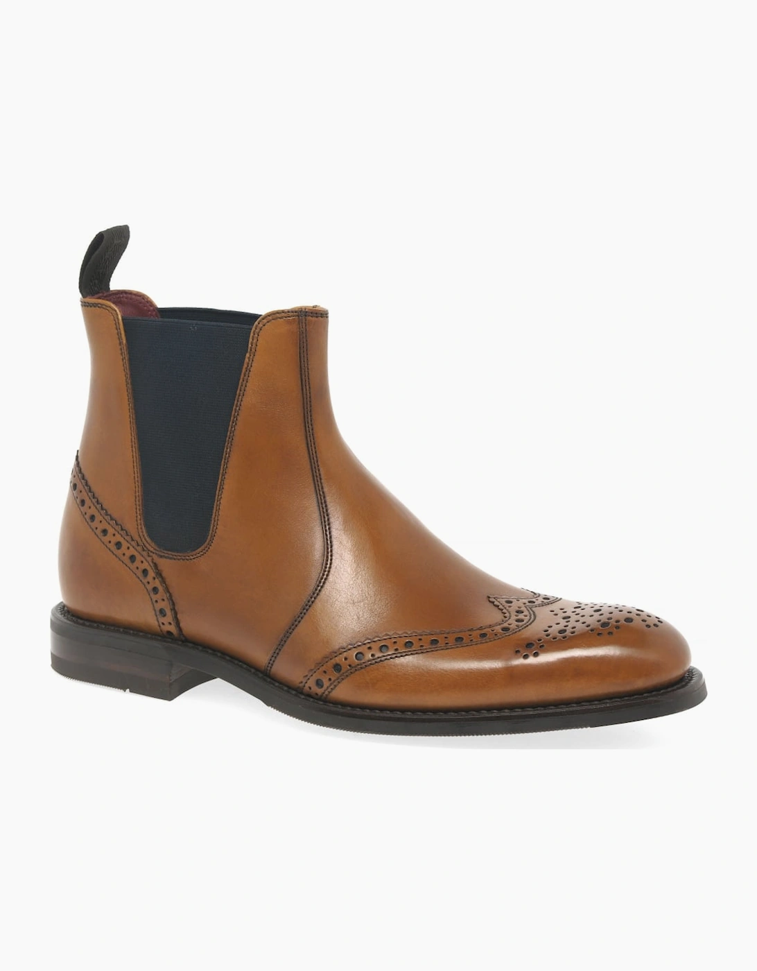 Loake Men's Hoskins Mens Brogue Chelsea Boots - Brown - Size: 6