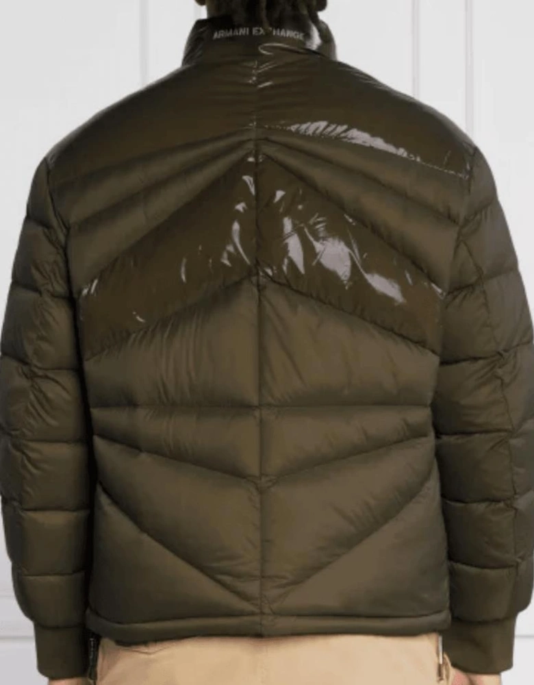 Nylon Glossy Green Down Puffer Jacket