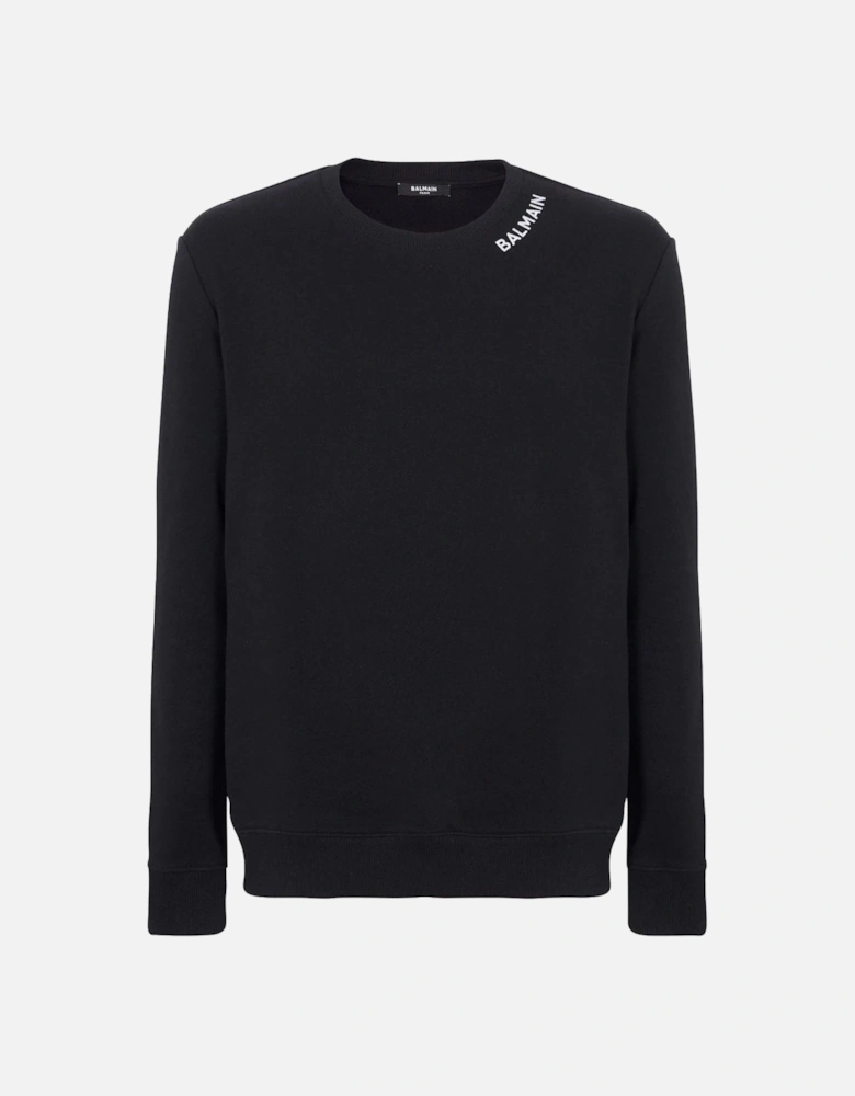 Stitch Collar Sweatshirt Black