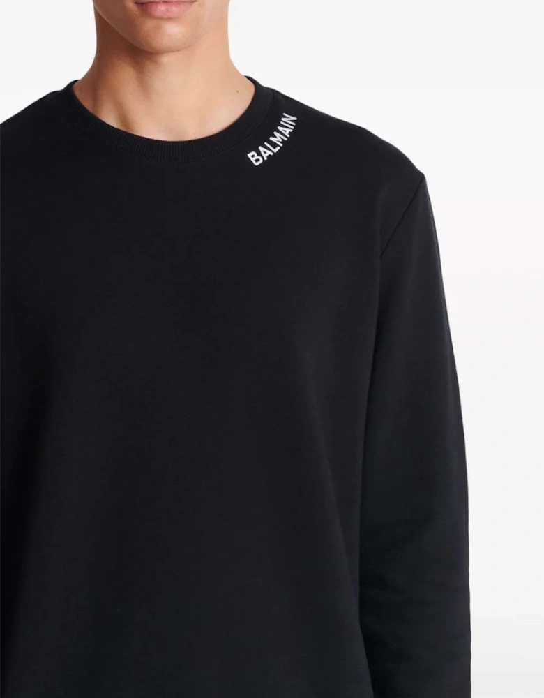 Stitch Collar Sweatshirt Black