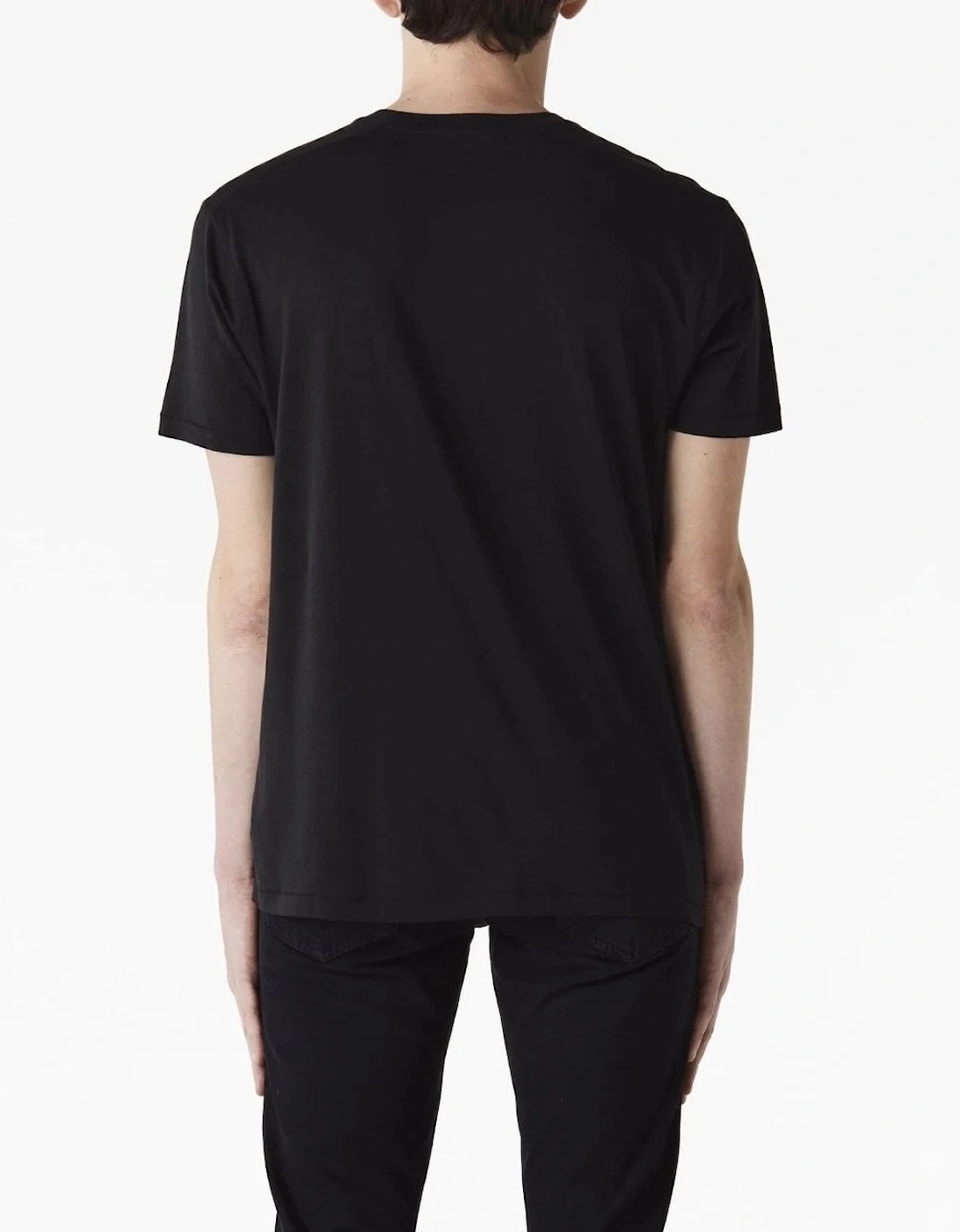 Placed Rib Cotton T-shirt Black