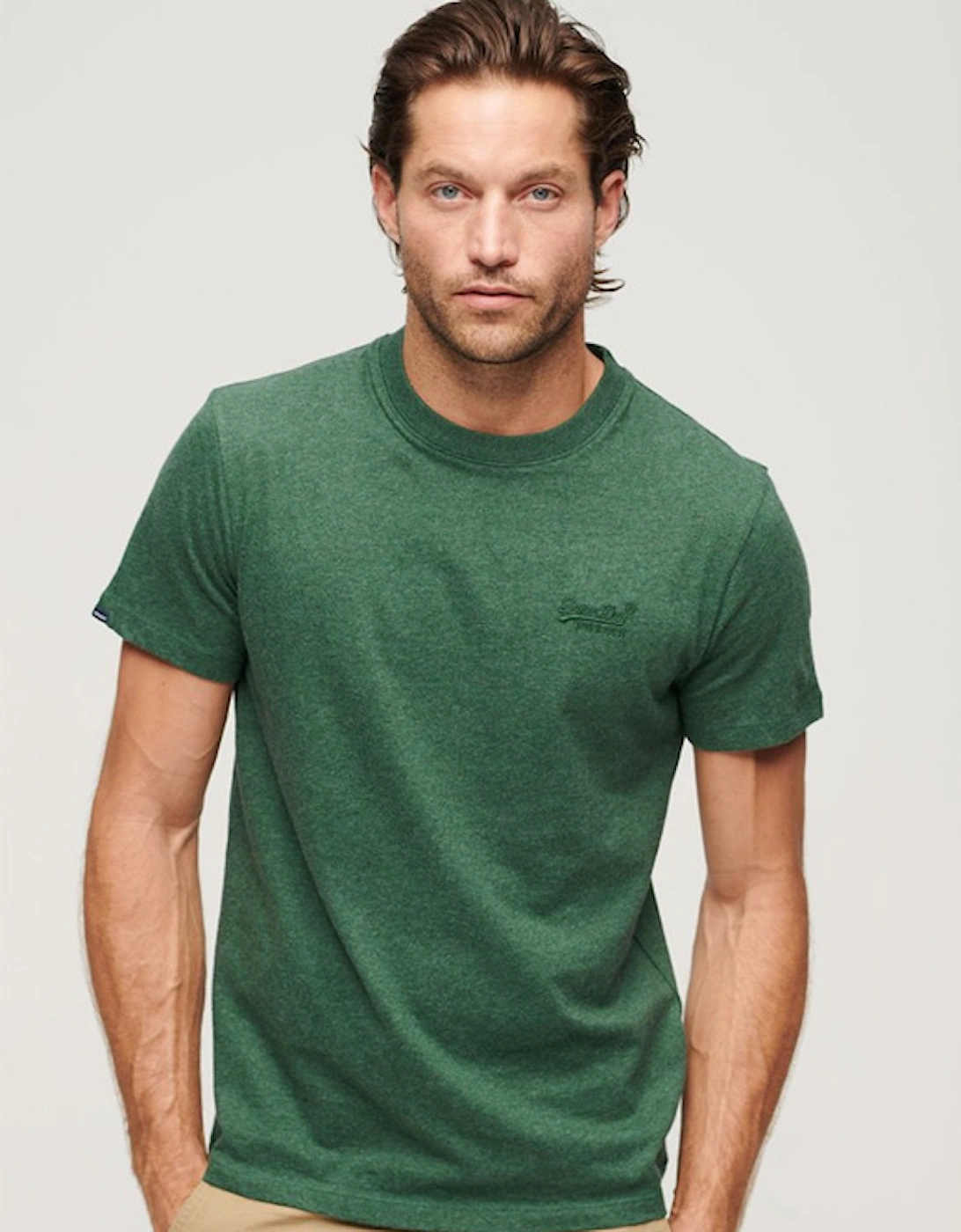 Men's Essential Logo Embroidered Tee Heritage Pine Green, 6 of 5