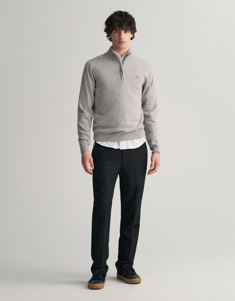 Mens Superfine Lambswool Half Zip Cardigan