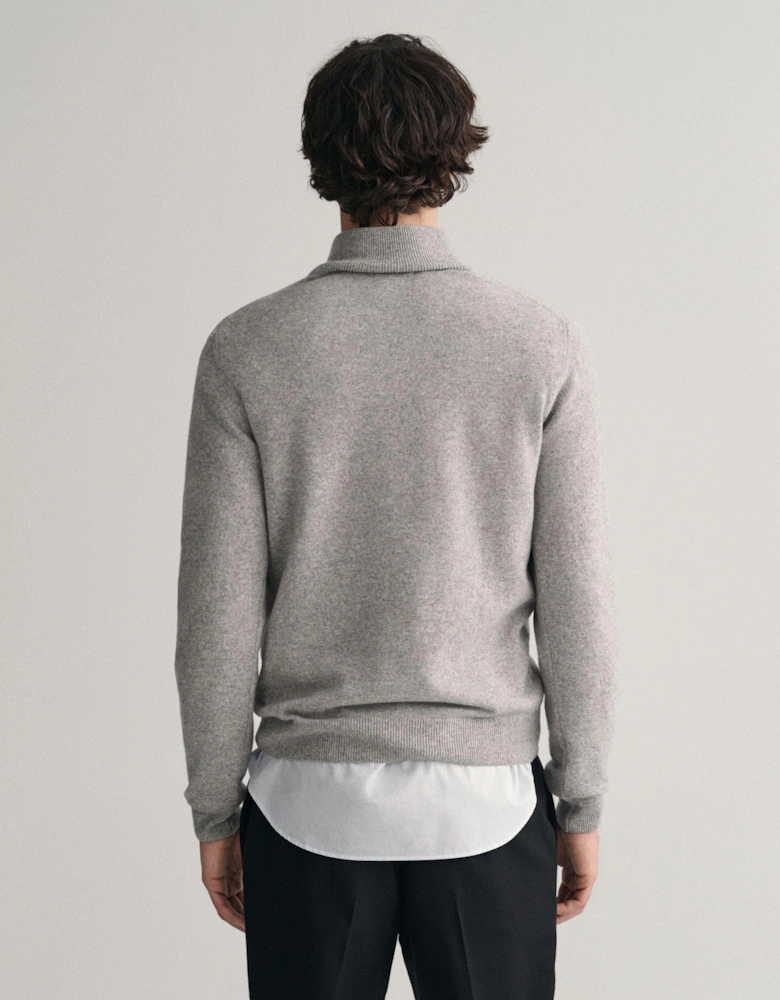 Mens Superfine Lambswool Half Zip Cardigan