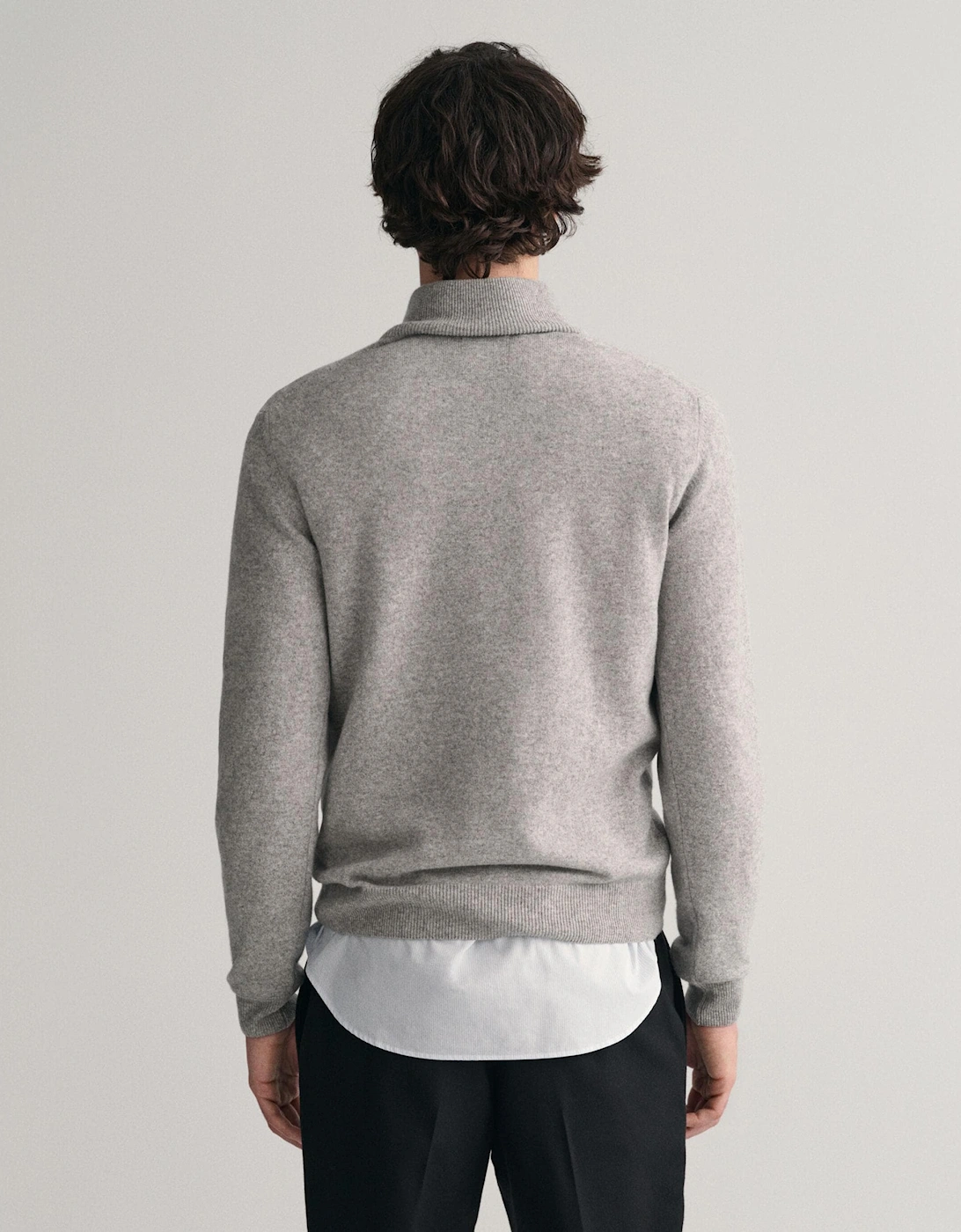 Mens Superfine Lambswool Half Zip Cardigan