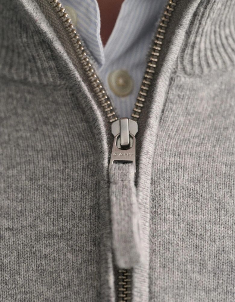 Mens Superfine Lambswool Half Zip Cardigan