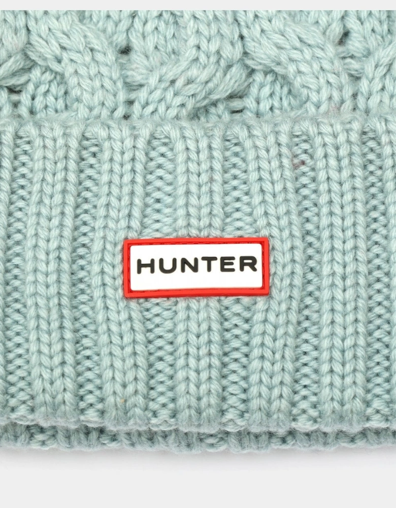 Unisex Cable Knit Beanie With Pom