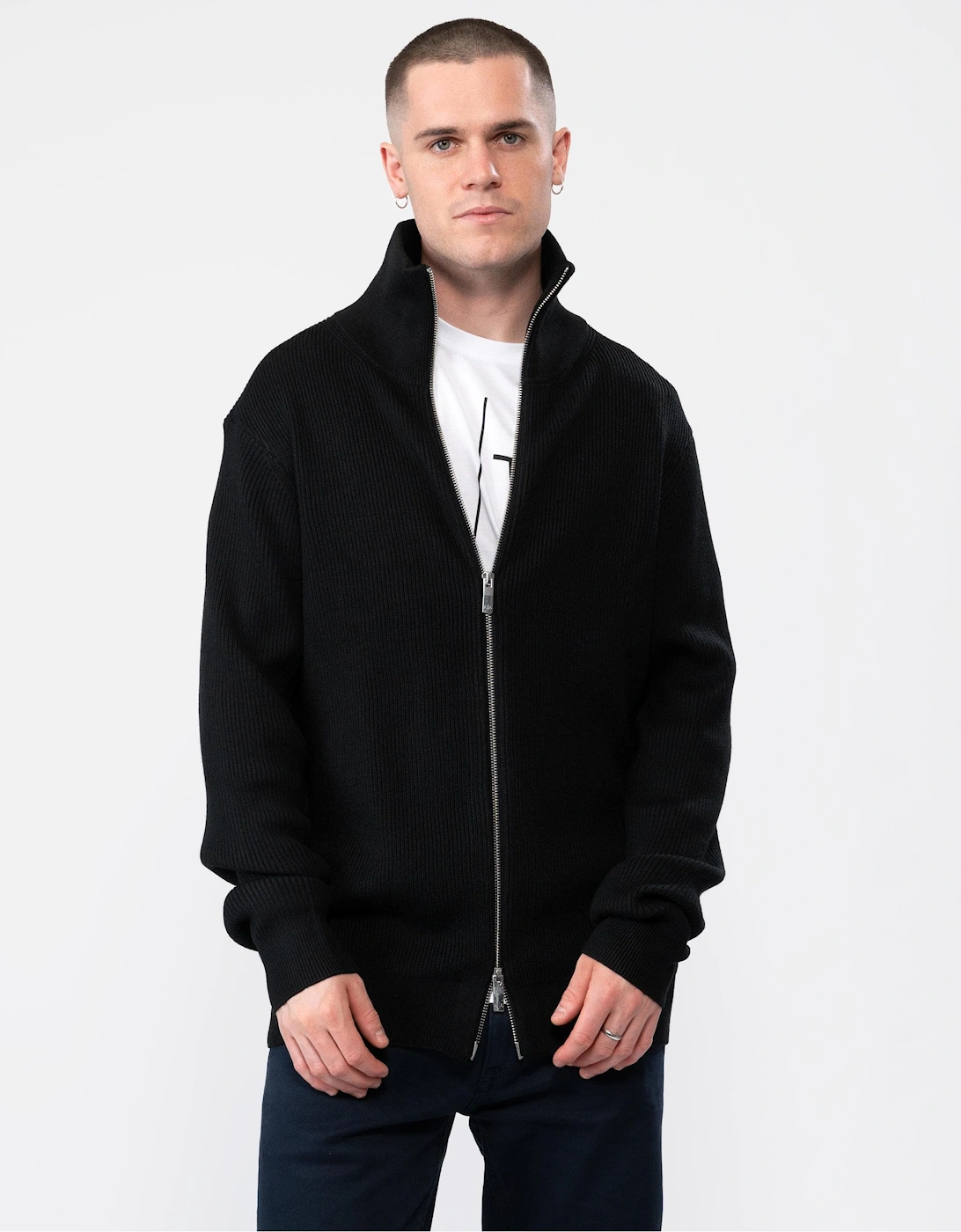 Mens Double Zip Cardigan, 5 of 4