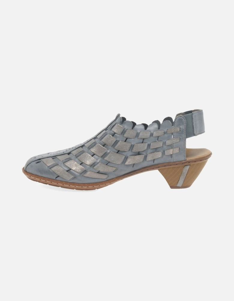 Sina Leather Woven Heeled Shoes