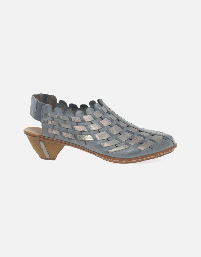 Sina Leather Woven Heeled Shoes