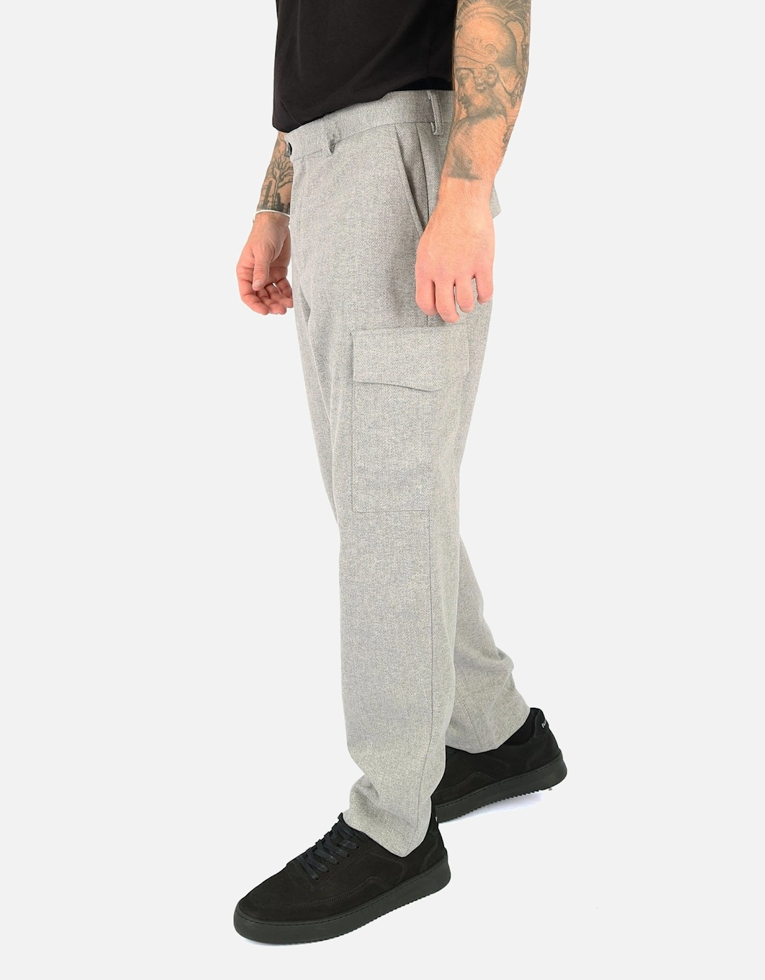 Textured Stretch Light Grey Cargo Trouser, 5 of 4