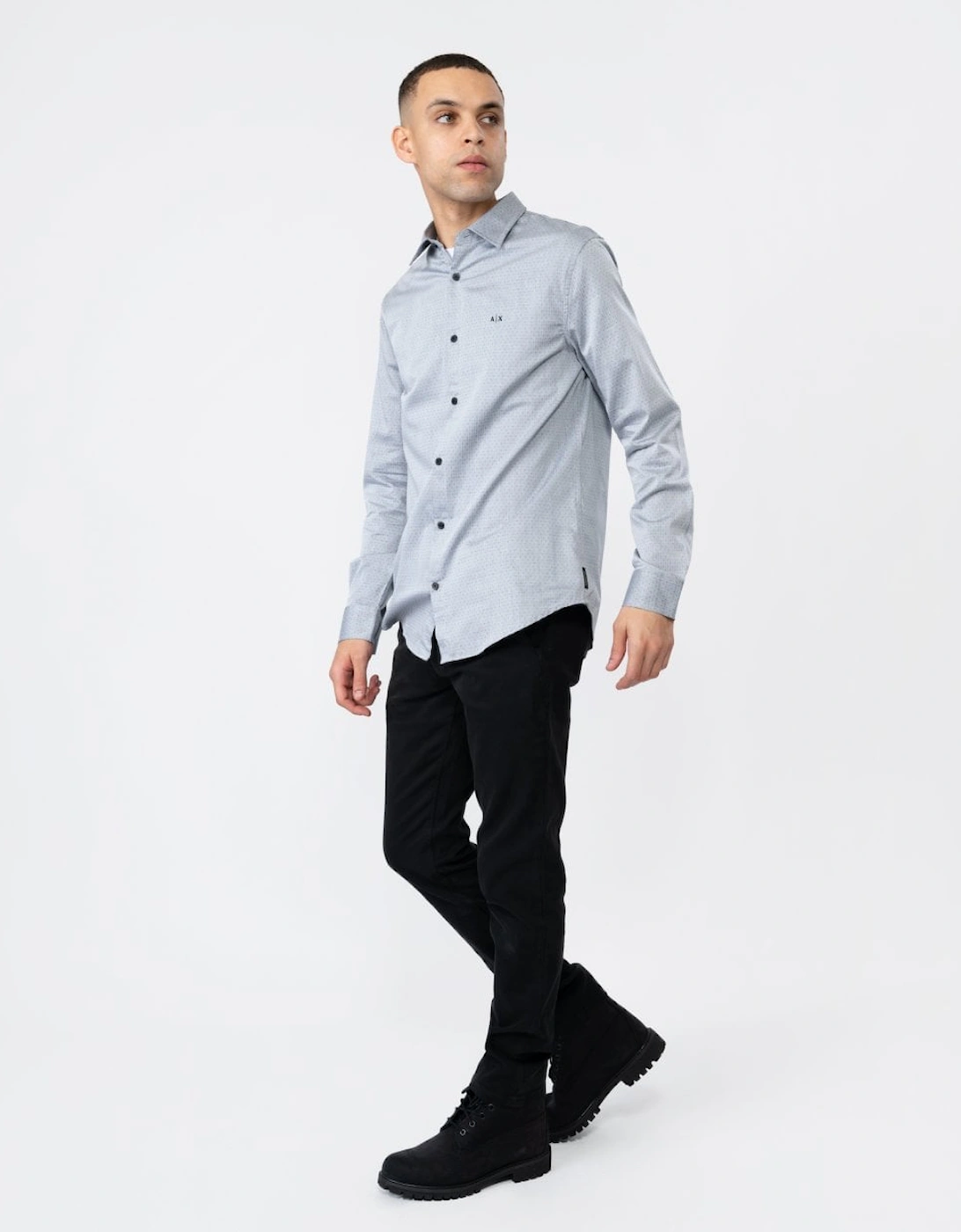 Mens Long Sleeve Microdot Shirt