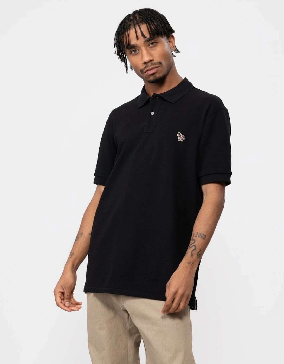 PS Mens Regular Fit Cotton-Piqué Zebra Logo Polo Shirt, 5 of 4