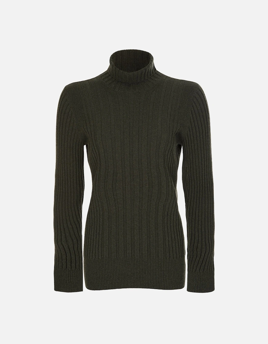 Ribbed Polo Neck Jumper Green, 7 of 6