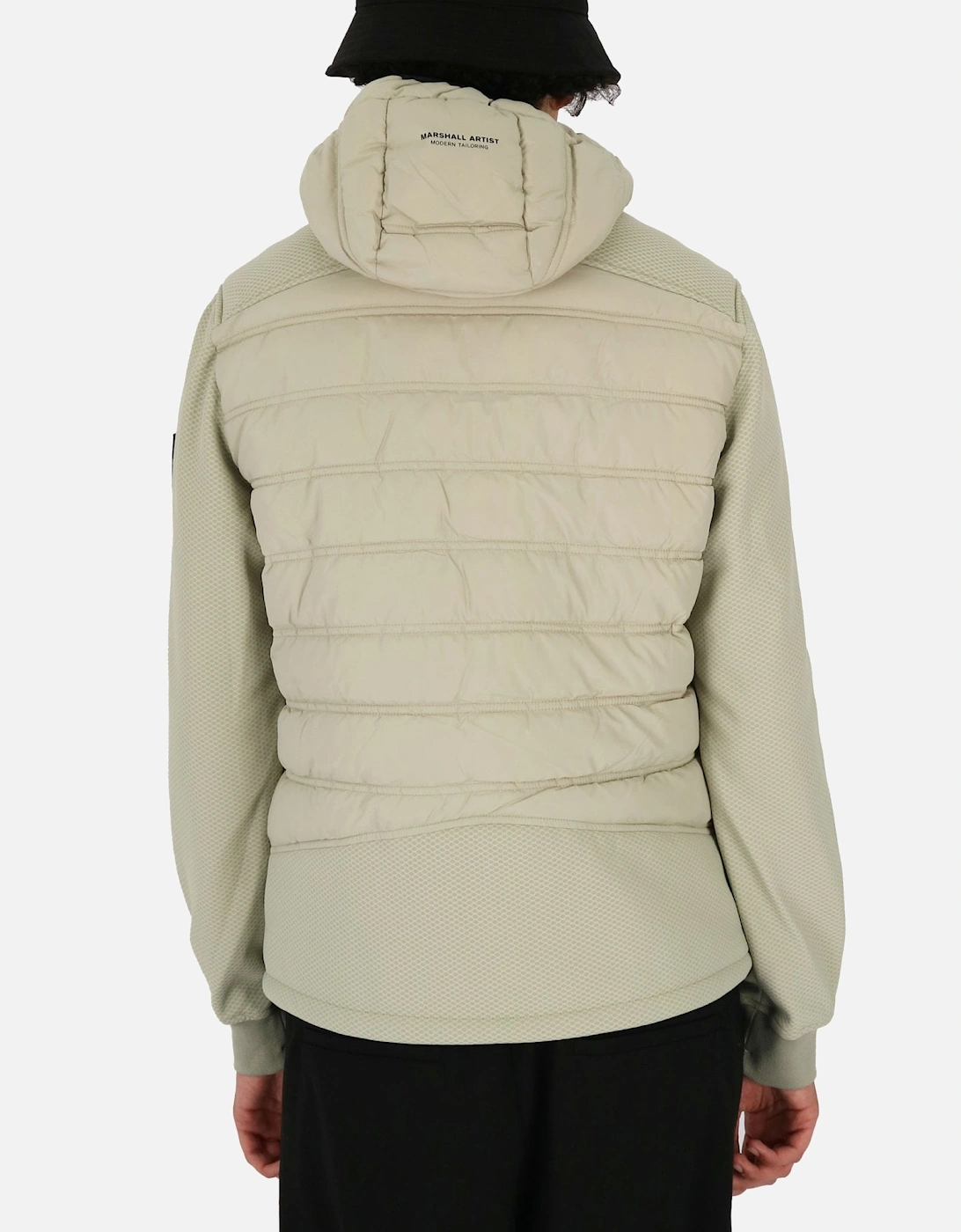 Hybrid Softshell Quilt Hooded Stone Jacket