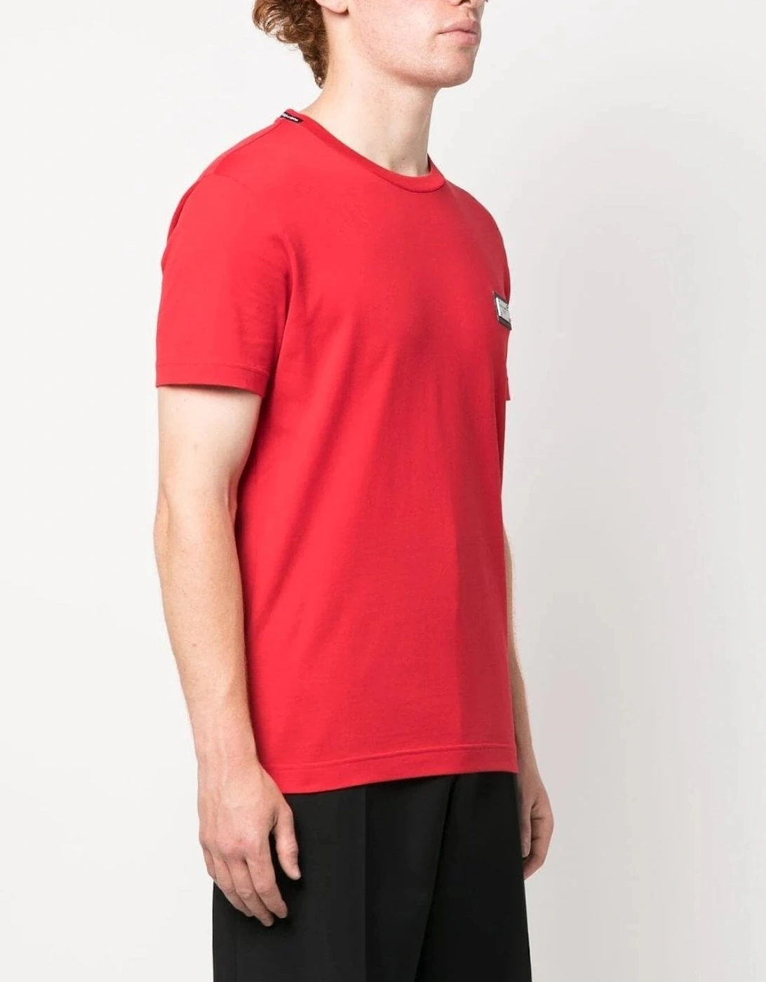 Plaque Cotton T-shirt Red