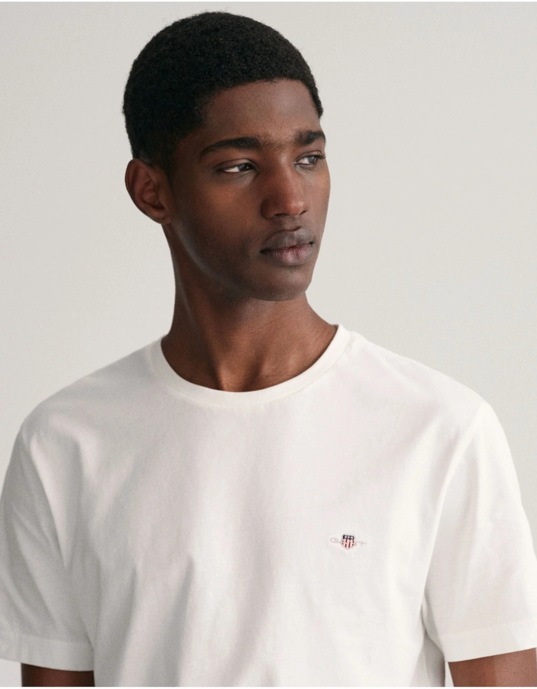 Regular Fit Shield White T-Shirt