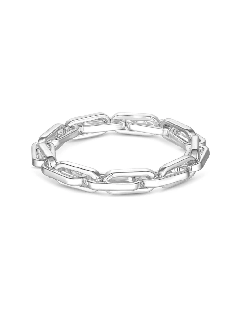 Silver Plated Chain Stretch Bracelet
