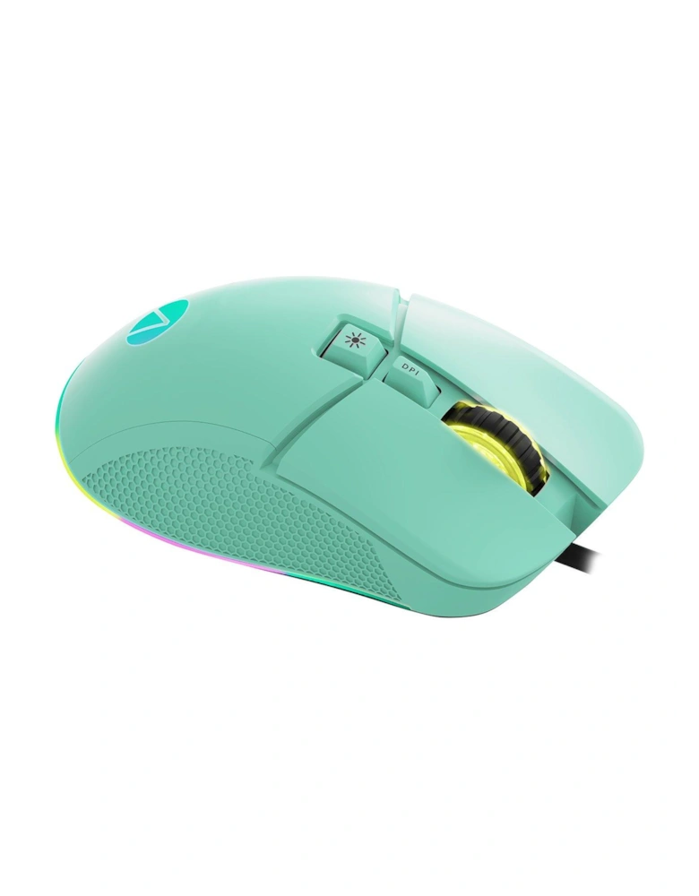 LED Light Up 7-button Gaming Mouse - Mint Green