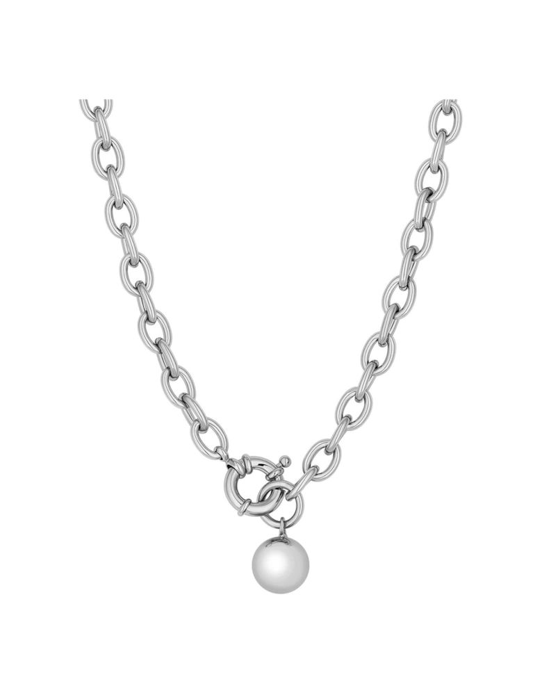 Silver Plated Polished Ball Necklace