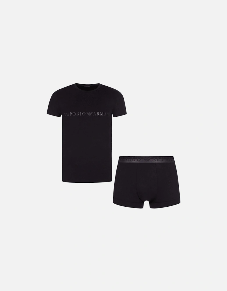 Cotton EA Logo Black Underwear Set