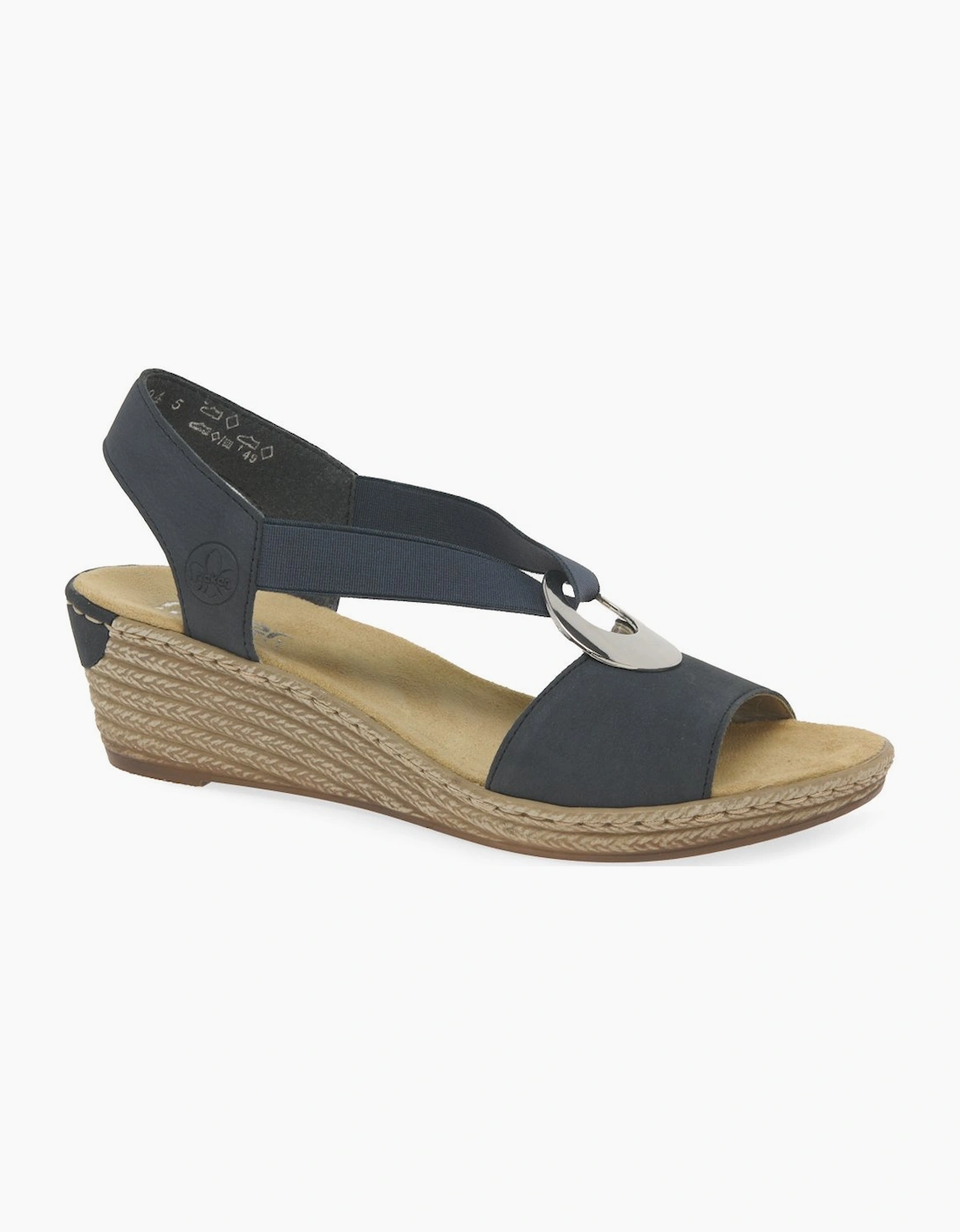 Rieker Women's Black Alula Wedge Heel Sandals  5 Size 5